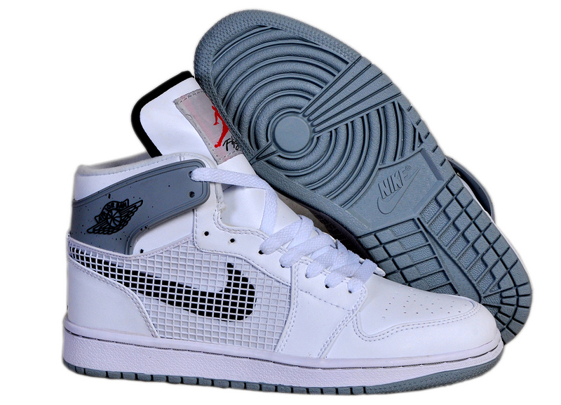 Air Jordan 1 Men Shoes White/Steelblue Online
